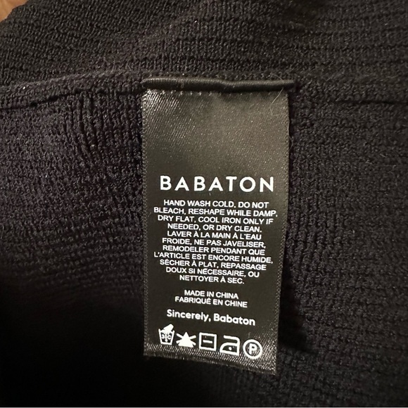 Aritzia Babaton Sculpt Knit Ribbed Crisscross Black Dress Size M - Picture 9 of 9